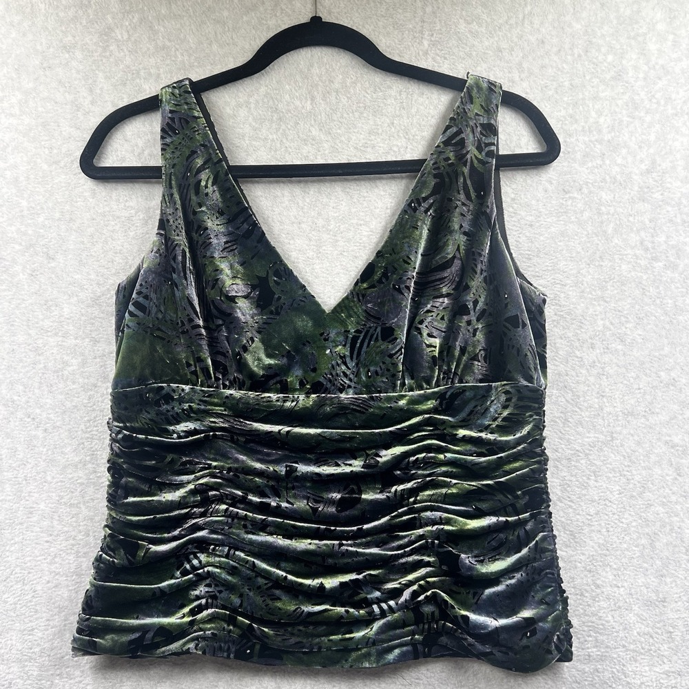 Papell Boutique Vintage Velvet Beaded Evening Top Ruched Wimsy Goth Witchy